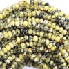 4mm faceted yellow turquoise rondelle beads 15