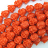 14mm synthetic coral carved buddha beads 14