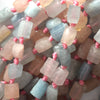 7-9mm matte multicolor morganite nugget beads 16