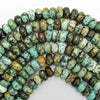 Natural Green African Turquoise Rondelle Button Beads 15