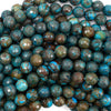 Faceted Brown Blue Turquoise Round Beads 15