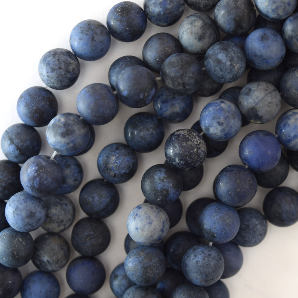 AA Natural Matte Blue Dumortierite Round Beads 15.5" Strand 4mm 6mm 8mm 10mm