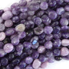 Natural Purple Lepidolite Pebble Nugget Beads Gemstone 15.5