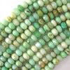 Faceted Australian Green Chrysoprase Rondelle Beads 16