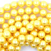 8mm gold shell pearl round beads 16