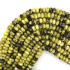 10mm yellow turquoise rondelle beads 15.5