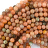 Natural Peach Orange Calcite Round Beads 15.5