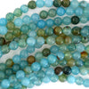 Blue Dragon Vein Agate Round Beads Gemstone 14.5