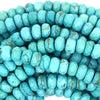 Faceted Blue Turquoise Rondelle Button Beads 15.5