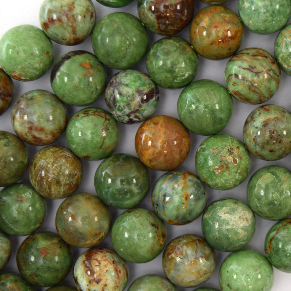Carats 112 Genuine 09 Inches Green Opal Beads Strand