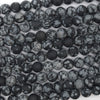 Natural Matte Black Snowflake Obsidian Round Beads 15