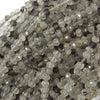 4mm faceted black rutilated quartz rondelle beads 16