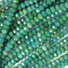 5mm faceted green Russian amazonite rondelle beads 16