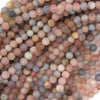 4mm matte morganite round beads 15.5