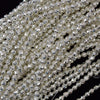 Faceted Bright Silver Hematite Round Beads 15.5