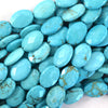 18mm faceted blue turquoise flat oval beads 15