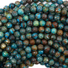 Faceted Brown Blue Turquoise Round Beads 15