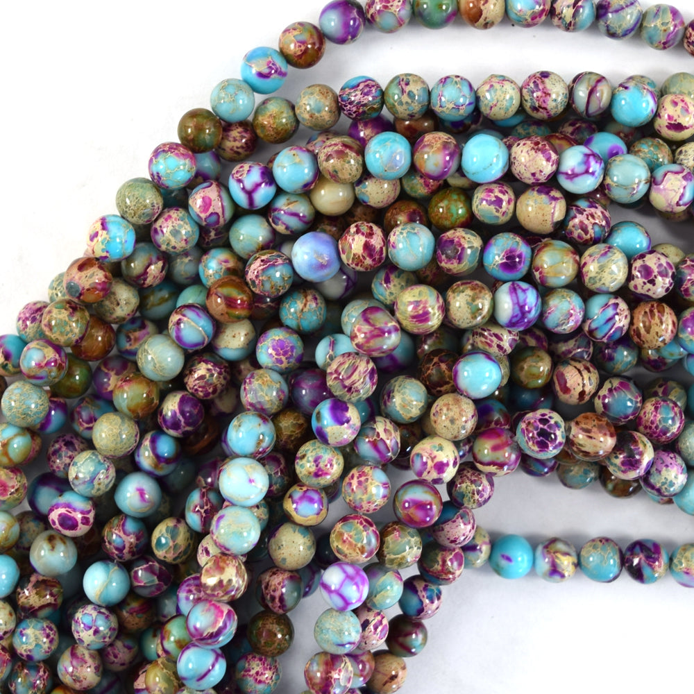 Natural Purple Rain Jasper Beads, Jasper Round Shape Beads, 8 mm