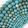 Blue Turquoise Round Beads 15.5