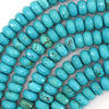 Faceted Blue Turquoise Rondelle Button Beads 15.5