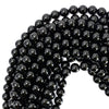 AA Natural Black Tourmaline Round Beads 15.5