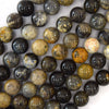 Natural Dendritic Moss Opal Round Beads 15.5