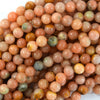 Natural Peach Orange Calcite Round Beads 15.5