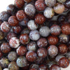 Natural Red Lightning Agate Round Beads Gemstone 15.5