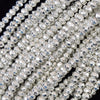 Faceted Bright Silver Hematite Rondelle Beads 15.5