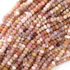 4mm faceted Peruvian pink opal rondelle beads 15.5