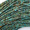 Natural Brown Green Turquoise Heishi Disc Beads Gemstone 15.5