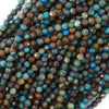 Faceted Brown Blue Turquoise Round Beads 15