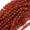 6mm faceted red carnelian coin beads 15