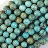 Blue Turquoise Round Beads 15.5