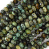 8mm faceted african turquoise rondelle beads 15