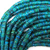 6mm blue green azurite heishi beads 15.5