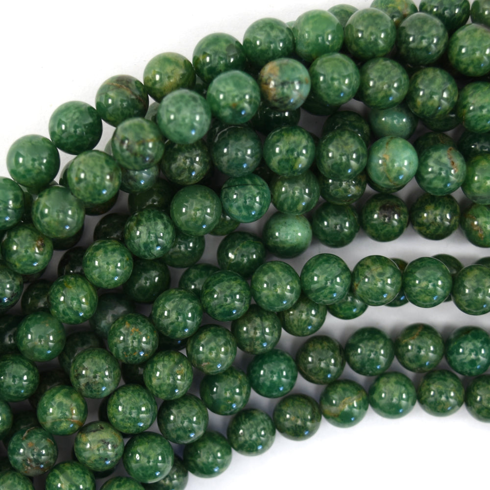 Natural Malaysia Jade Beads Strands, Round, Dyed, Dark Green, 8mm, Hole:  1mm, about 48pcs/strand, 15 inch