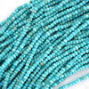 Faceted Blue Turquoise Rondelle Button Beads 15.5