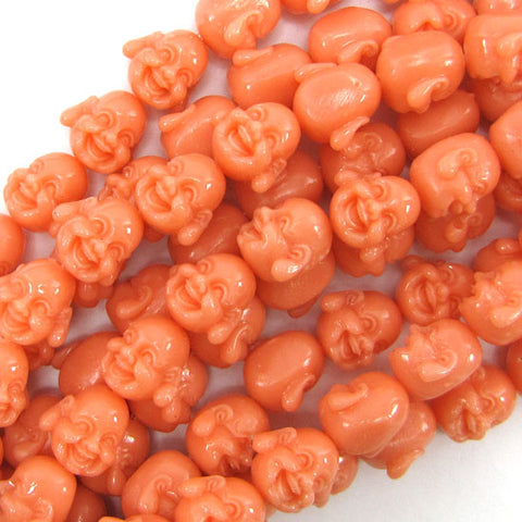 24mm synthetic coral carved chrysanthemum flower beads 15" 16 pcs dark blue
