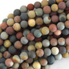 Matte Landscape Polychrome Picture Jasper Round Beads 15.5