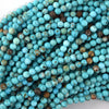 Blue Turquoise Round Beads 15.5