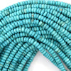 Faceted Blue Turquoise Rondelle Button Beads 15.5