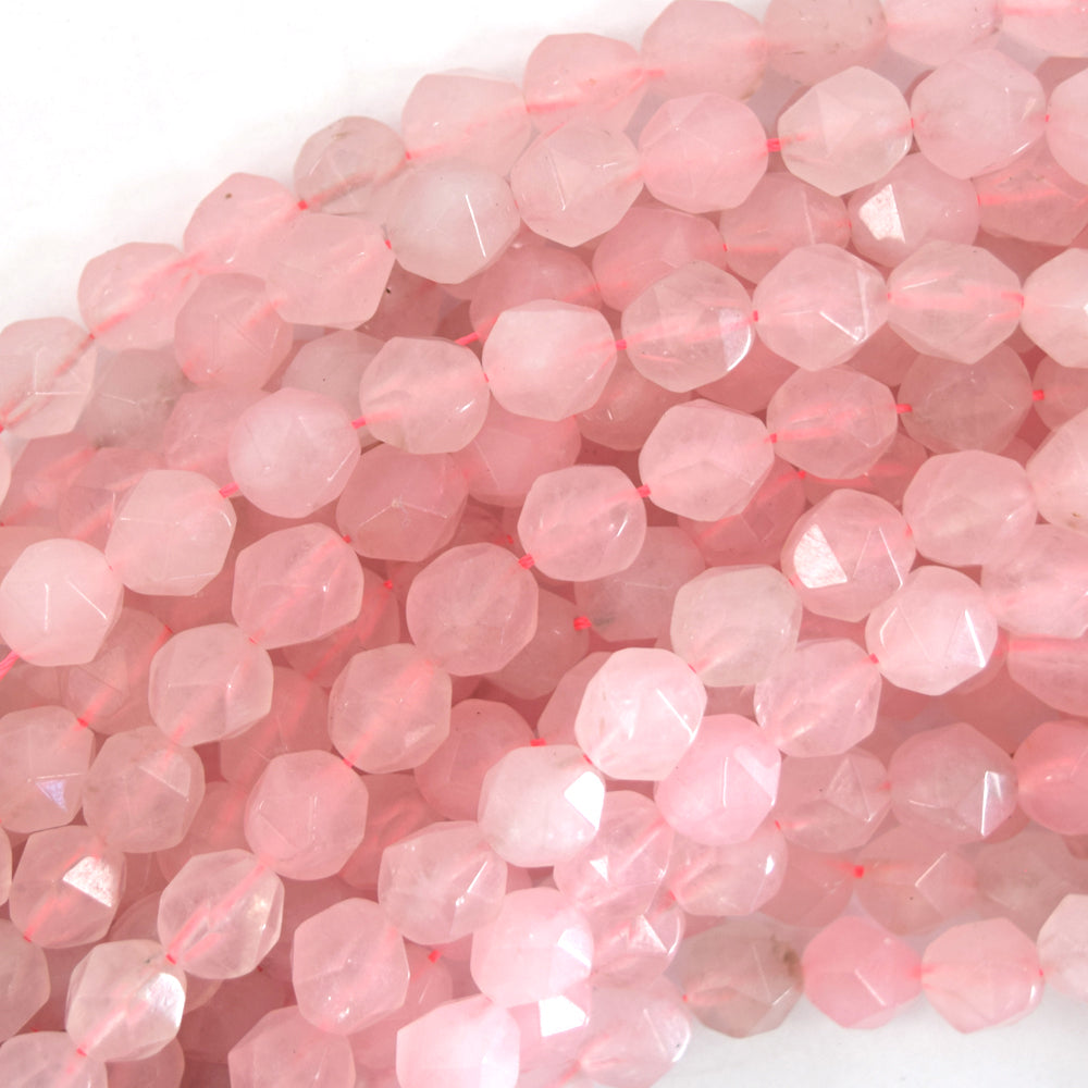 Rose Quartz 7-10mm Faceted Rondelle AA Grade Gemstone Beads Lot - 155390
