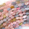 6mm - 8mm natural multicolor morganite pebble nugget beads 15.5