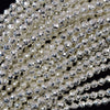 Faceted Bright Silver Hematite Round Beads 15.5