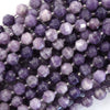 Natural Purple Lepidolite Prism Double Point Cut Faceted Beads 15.5