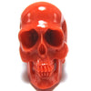 2 40mm Acrylic resin skull pendant bead dark pink