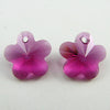 2 14mm Swarovski crystal flower beads 6744 fuchsia